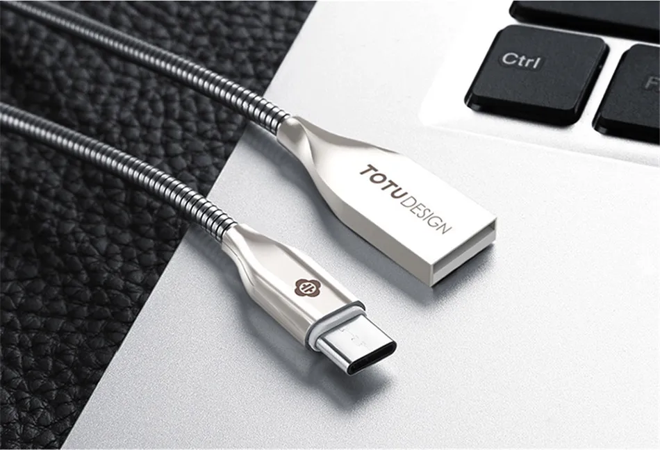 TOTU металлический USB кабель для Lightning Micro usb type C быстрое зарядное устройство Кабель-адаптер для iPhone 7 samsung Huawen Xiaomi htc кабели