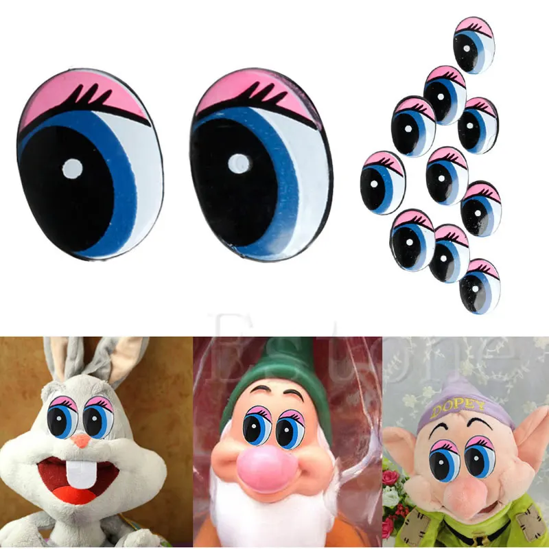 2017 Oval Blue Safety Plastic Eyes Toy Puppets Dolls Eyes DIY 24 x 18mm