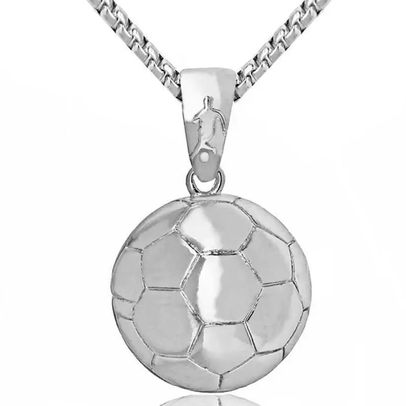 PikaLF Fußball Nummer 7 Halskette Für Männer, Hip Hop Fußball Etikett Halskette, Silberne Nr. 7 Fußballspieler Anhänger Halskette Mit 23,6 Zoll  Kette, Edelstahl Punk Rock Fußballspieler Anhänger