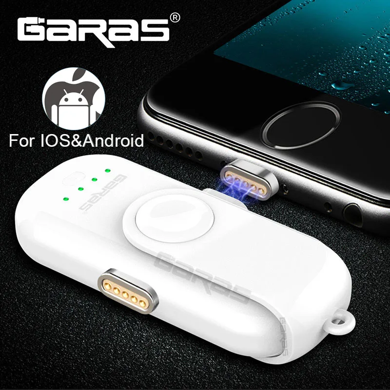 GARAS Magnetic Power Bank For iPhone/Micro USB/Type C 1000mAh Mini Magnet Charger Power Bank 18650 For iPhone/iPad/Xiaomi/LG GARAS Magnetic Power Bank For iPhone/Micro USB/Type C 1000mAh Mini Magnet Charger Power Bank 18650 For iPhone/iPad/Xiaomi/LG