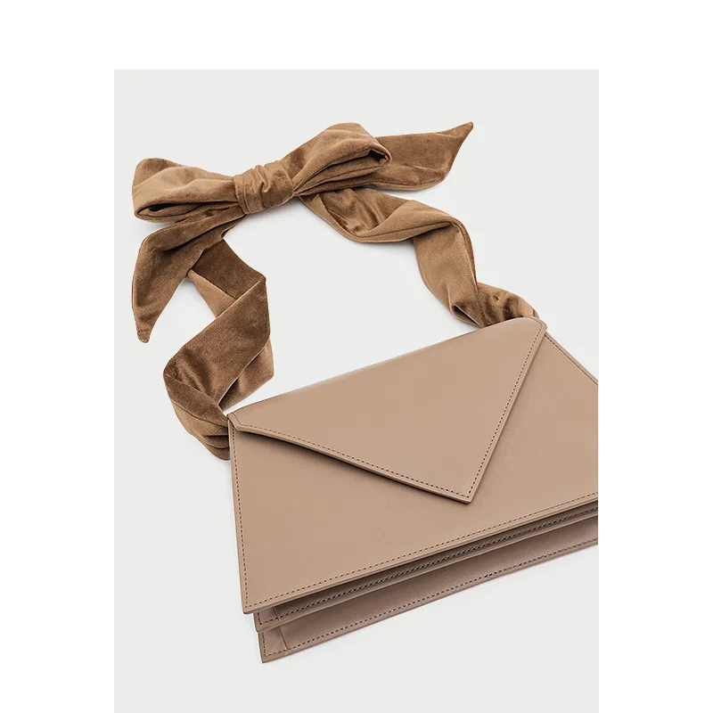 

Velvet shoulder strap envelope bag Solid color handbag simple casual shoulder bag slung leather small square bag