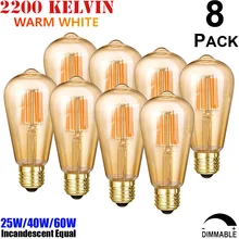 Medium Edison Screw ES E27 ST64 Clear Glass Teardrop Style 220V/230V/240V AC Nipple Tipped LED Filament Light Bulb 4W 6W 8W Lamp