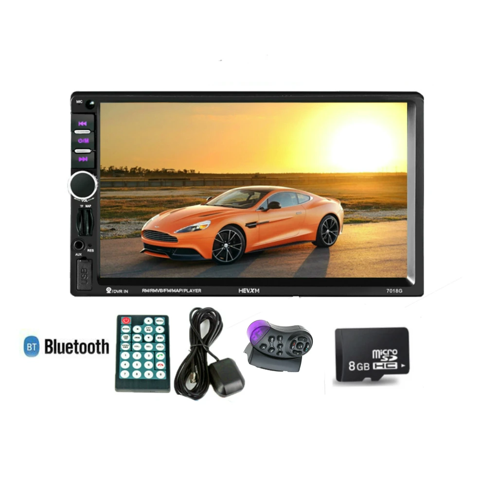 

GPS Navigation 2 Din Car Bluetooth Radio Multimedia Mp5 Player 7 inch Touch Screen with Southeast Asia Map+Steering wheel cont