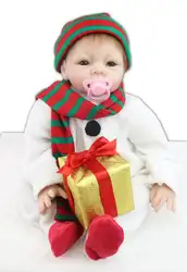 Силиконовые возрождается куклы младенца сопровождать спящая кукла ручной работы реалистичные Рождественский снеговик дизайн подарок