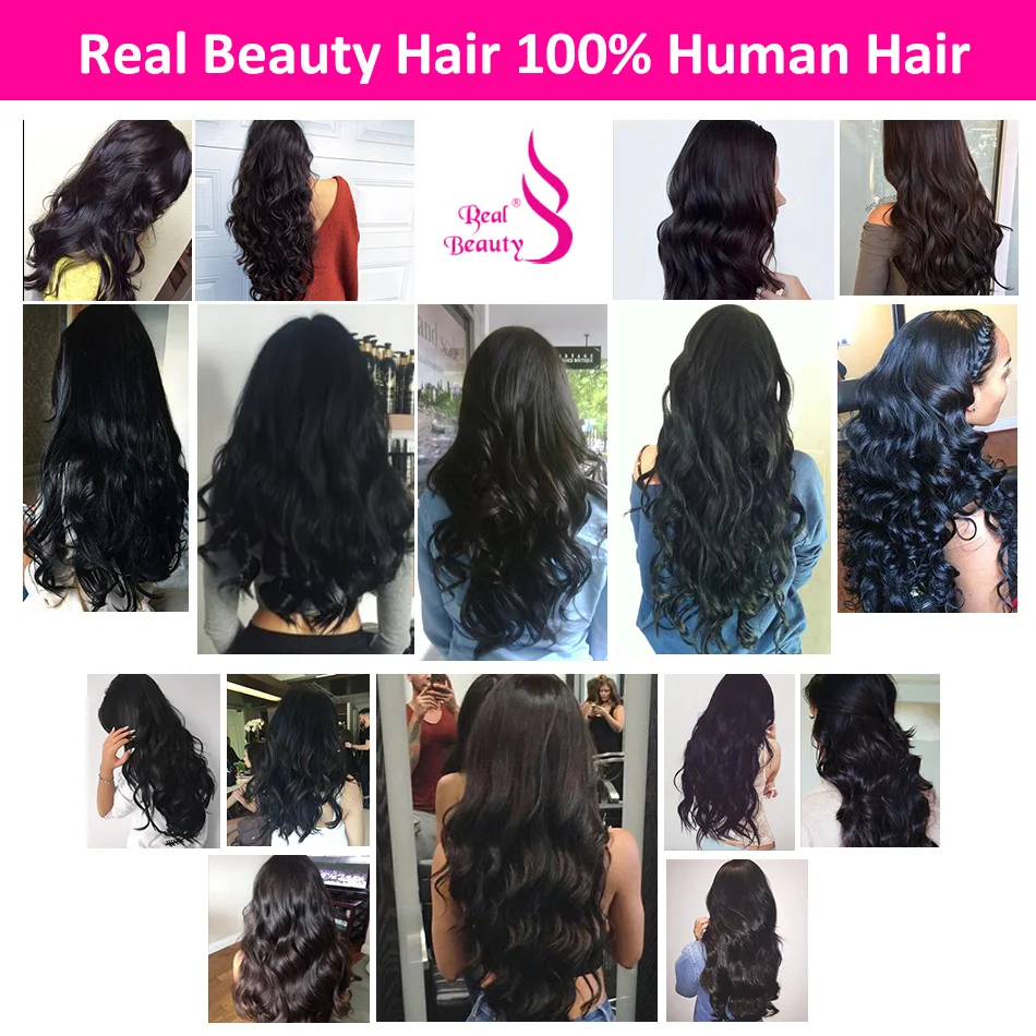 Real Beauty 3 Bundles Brazilian Body Wave With Closure Free Part Human Hair Bundles With Lace Closure 44 Non Remy Hair Freeship (6)