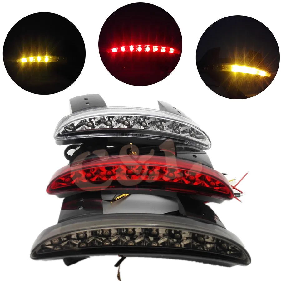 

Motorcycle Chopped Fender Edge LED Tail Runing Brake Light With Turn Signal Light For Harley Iron XL883 XL1200 X48
