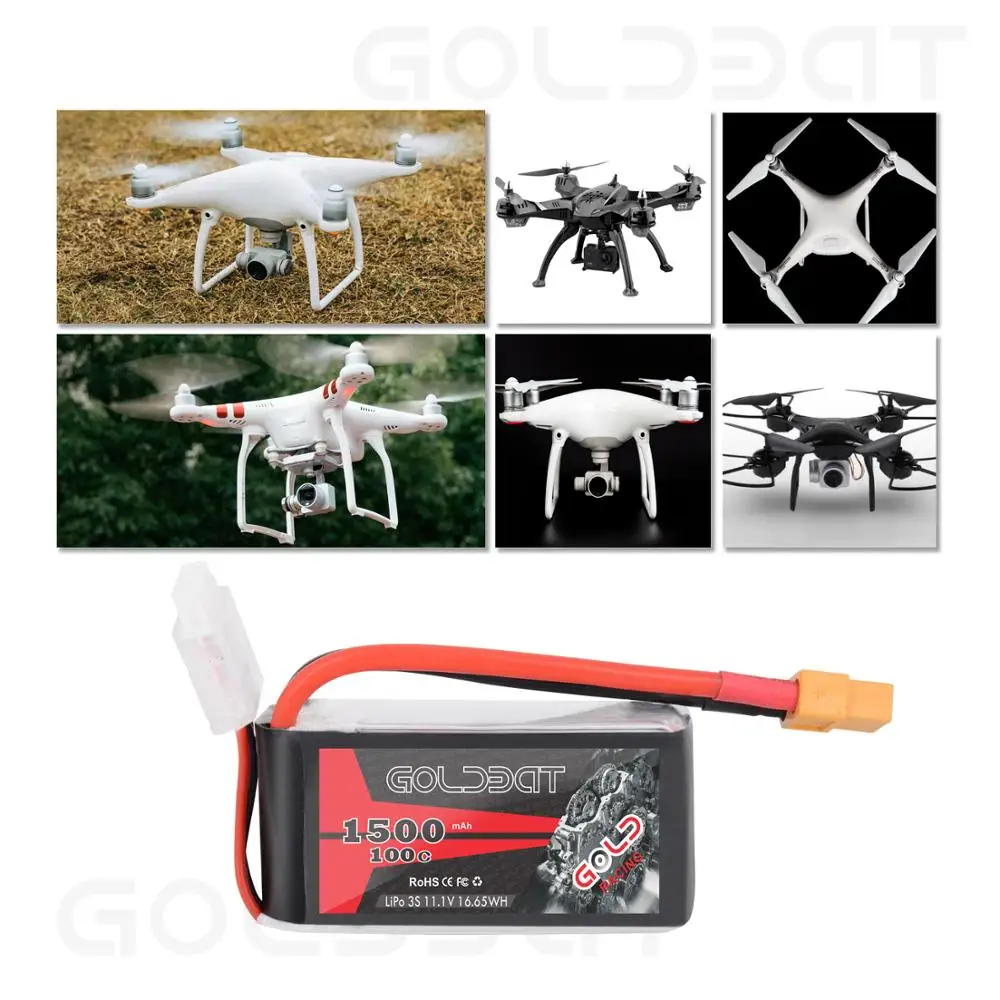 Аккумулятор GOLDBAT 1500 мАч 11 1 В Lipo для fpv аккумулятора 3S 100C аккумулятор lipo дрона с