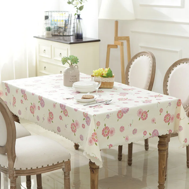 Tablecloth PVC Waterproof And Oil-Proof Table Cover Plastic Tablecloth Anti-Scalding Rectangular Kitchen Home Table Cloth ZM182