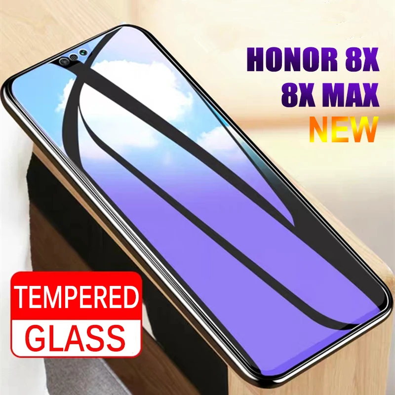 Verre trempé 2 pièces pour Huawei Honor 8X/8X protecteur d'écran Max 9H 2.5D verre Anti Blu-ray pour Huawei Honor 8X film de verre Max