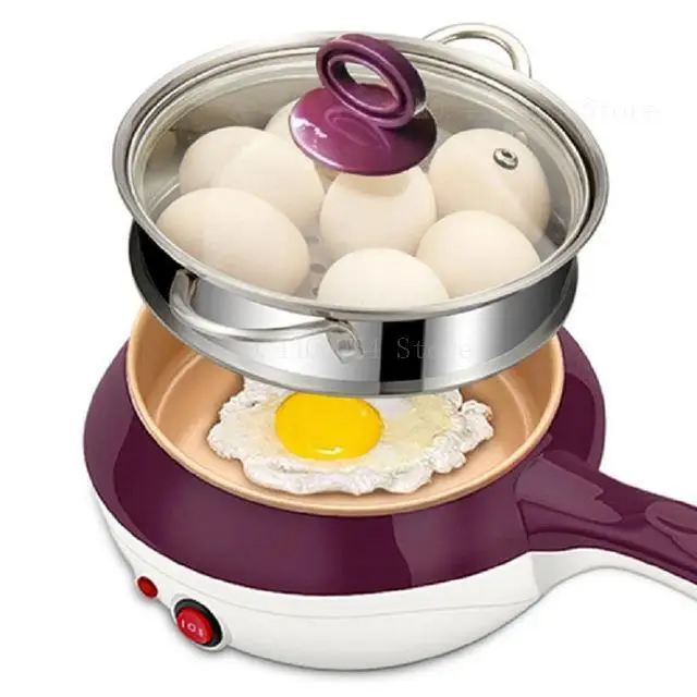 

Cookers Non-stick Rice Cooker with Steamer Multi-use Electric Cooker Hot Pot with Long handle Frying pan 300W/600W