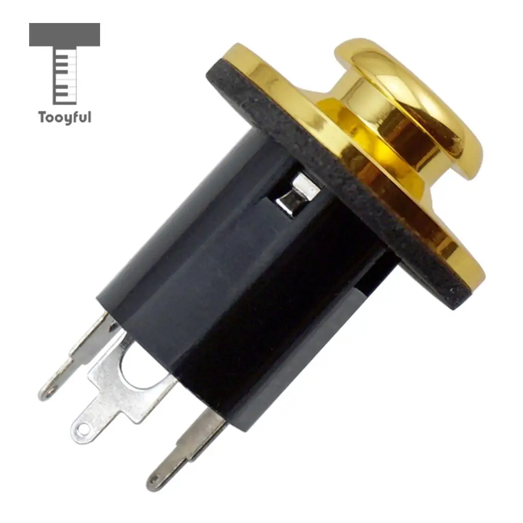 Tooyful 1/4' Guitar Bass Equalizer Jack EQ Preamp End Pin Output Input Socket Silver & Gold