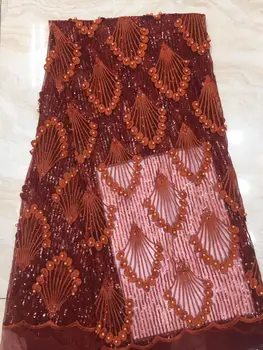 

Madison 2019 High Quality Nigerian Lace Fabrics Latest Beaded Mesh African Lace Fabric Bride Guipure French Net Lace Fabric