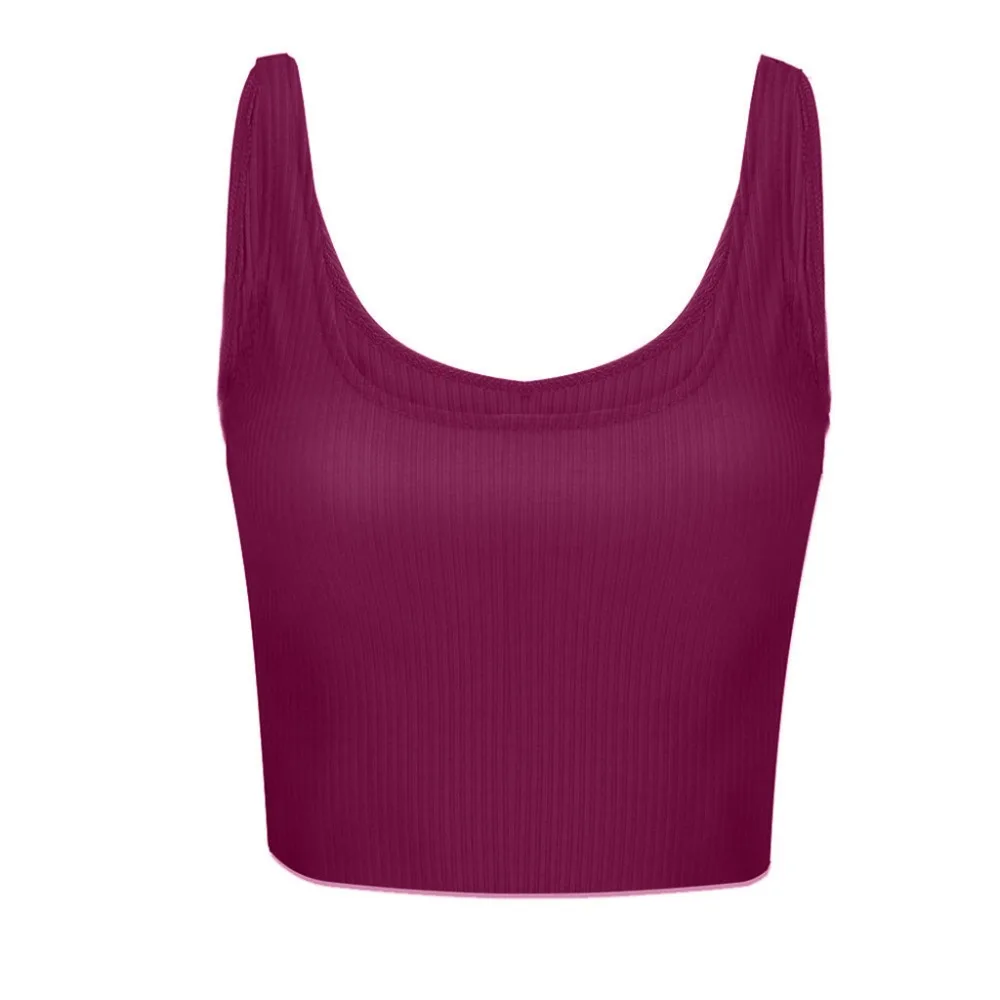 Womens Sexy Casual Slim Sleeveless Tank Tops Vest Solid Color Crop Top For Ladies Fitness Vest Women Clothing Tops Ladies TT3