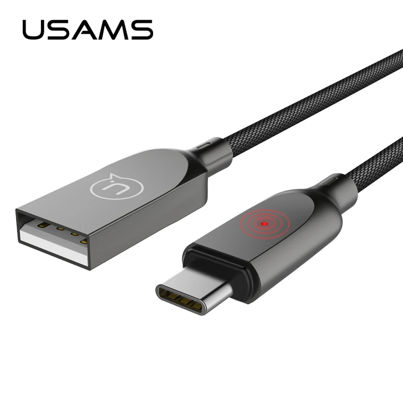 Кабель type C автоматическое отключение кабель c для samsung Xiaomi OnePlus USAMS смарт USB