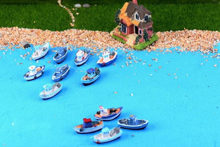 Яхта корабль рыболовная лодка миниатюрный Сказочный Сад домашнее украшение для дома мини-ремесло Ландшафтный Декор микро DIY аксессуары