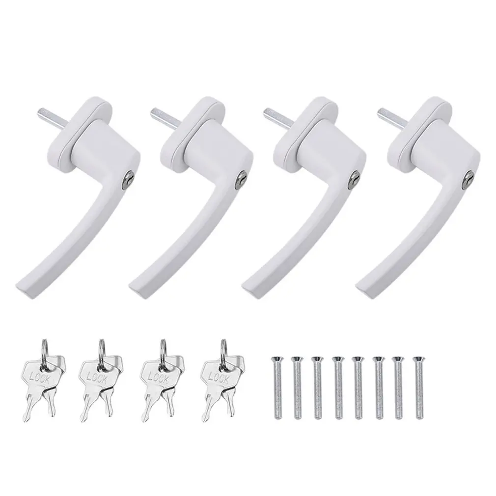 

4PCS/SET Aluminium alloy T-lock Steel Flat Open Doors Windows Locks Replacement Security UPVC Window Door Sash lock