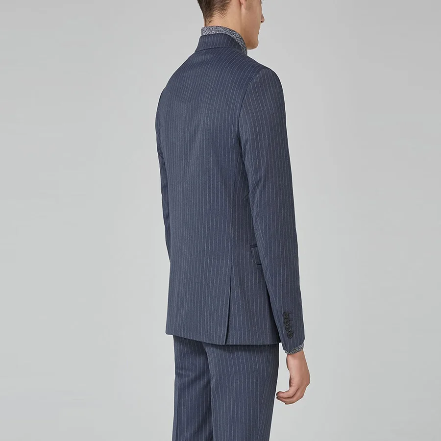 Striped Suit Business Suit Smart Casual Blazer Men for Wedding Party Slim Fit for Men 2 Pieces (Jacket+Pants ) Double Breasted