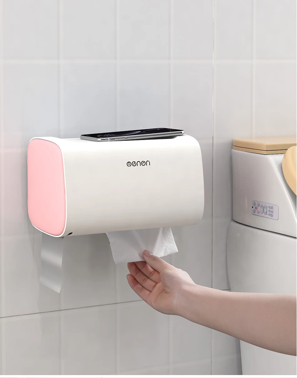 Wonderlife Bathroom Waterproof Toilet Paper Holders Wall Mounted Storage Box Double Layer Plastic Paper Holders