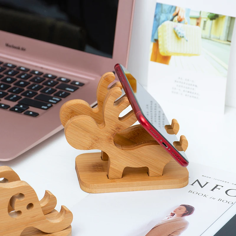

Bamboo and wood mobile phone stand tablet for ipad animal mobile mobile phone holders For phone case