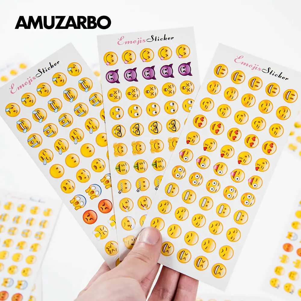 

12 Sheets (660 Pcs) Pcs Emoji Stickers Novelty Smile Face Diary Stickers DIY Kawaii Scrapbooking Mini Stationery Sticker