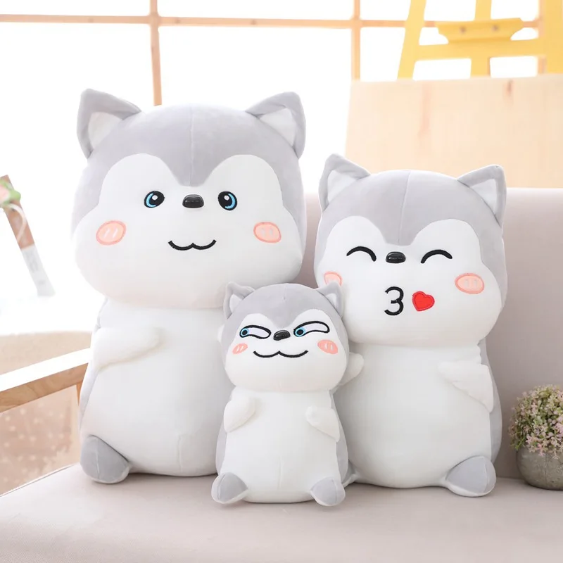 

New 25cm-50cm Cute Simulation Husky Plush Toy Soft Cartoon Animal Dog Stuffed Doll Home Decoration Pillow Baby Accompany Gift