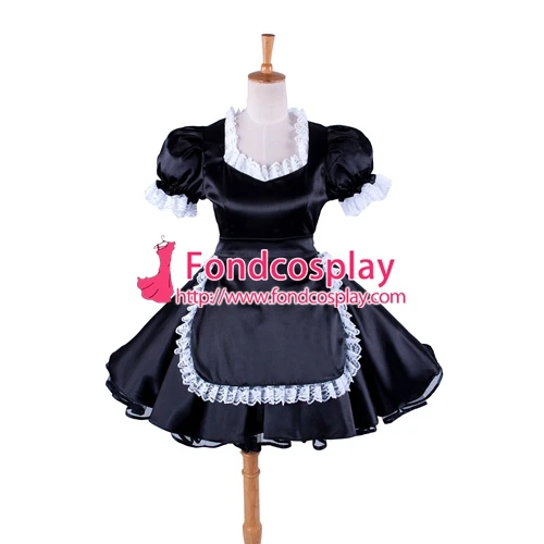 Details about / sissy maid black satin dress cross dressers