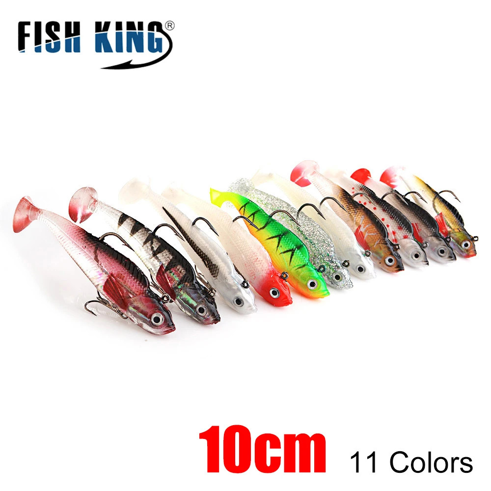 FISH KING 1 шт. Мягкая приманка джиг для рыбалки со свинцовой головкой плавающая