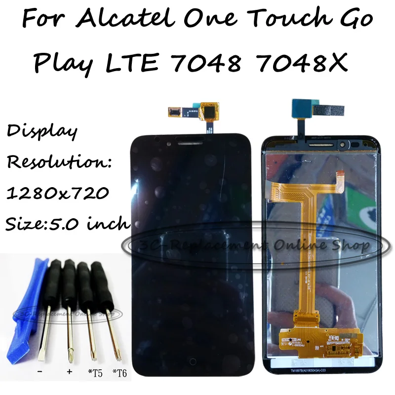 Черный/белый цвет для Alcatel One Touch Idol LTE 7048X 7048 ЖК-дисплей Дисплей + кодирующий