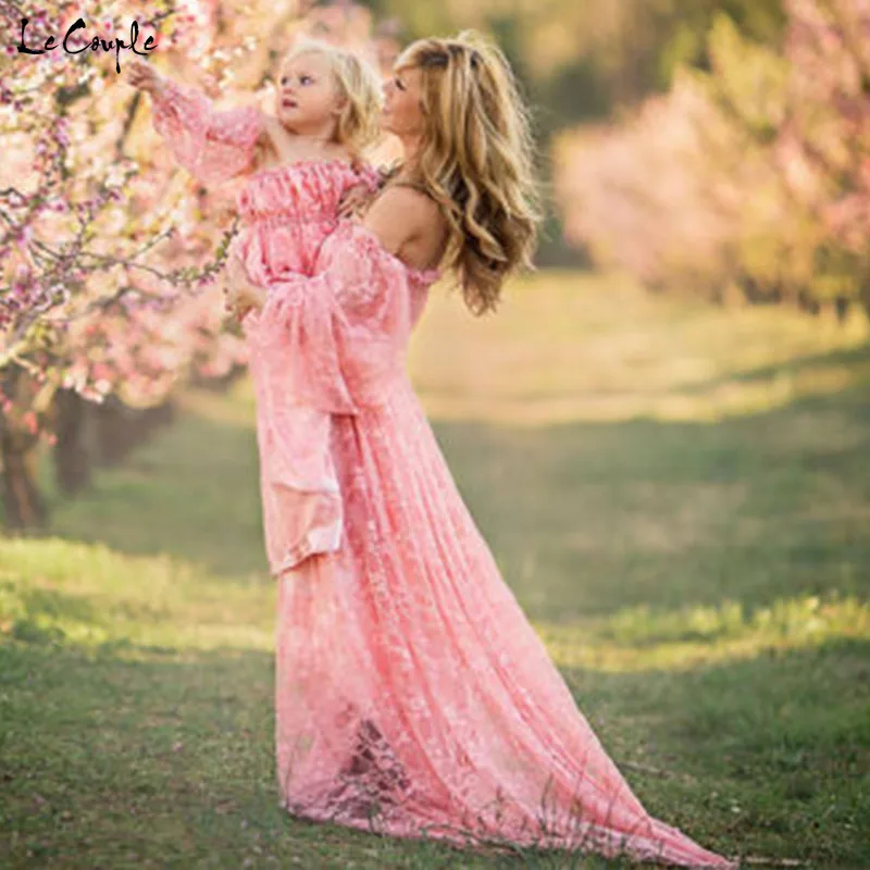 Le Couple Stretchy Lace Maternity Dresses Ruffles High Split Front Maternity Photography Gown Slash Neck Maxi Pregnancy Dress Le Couple Stretchy Lace Maternity Dresses Ruffles High Split Front Maternity Photography Gown Slash Neck Maxi Pregnancy Dress