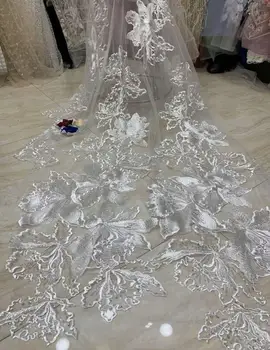 

nice looking feather embroidery tulle mesh lace fabric yaking-2.2518 with good quality for party dress