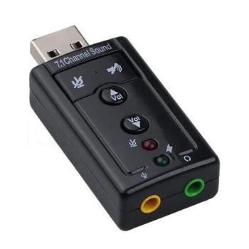 1pc External Mini USB 2.0 3D Virtual 480Mbps 7.1 Channel Audio Sound Card Adapter for PC Desktop Notebook 1