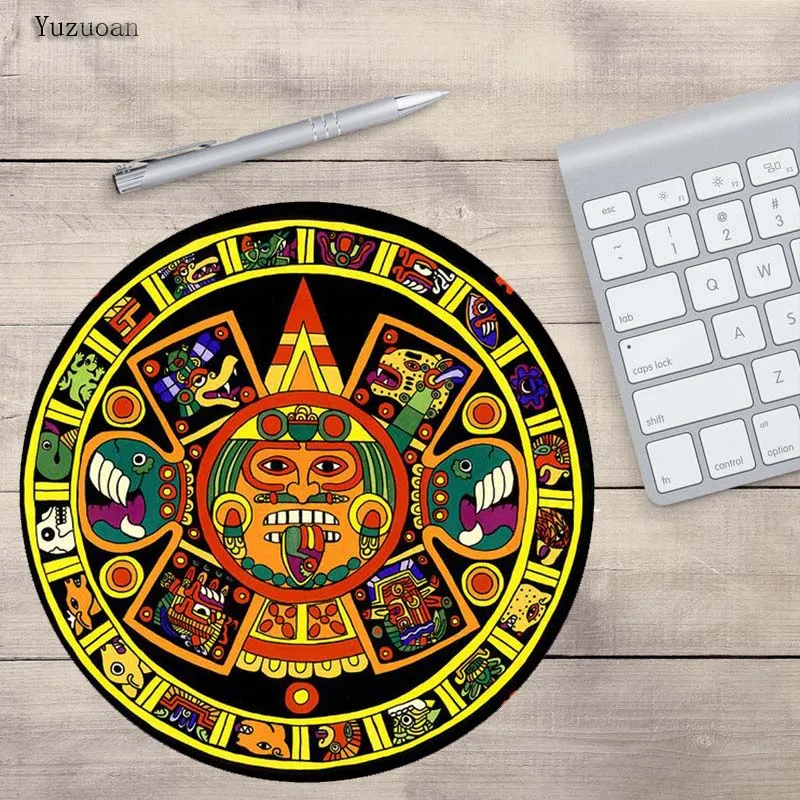 Yuzuoan Цветочная Мандала настраиваемая поддержка нескользящая резиновая круглая игровая мышь нескользящий коврик для мыши 20*20 см и 22*22 см