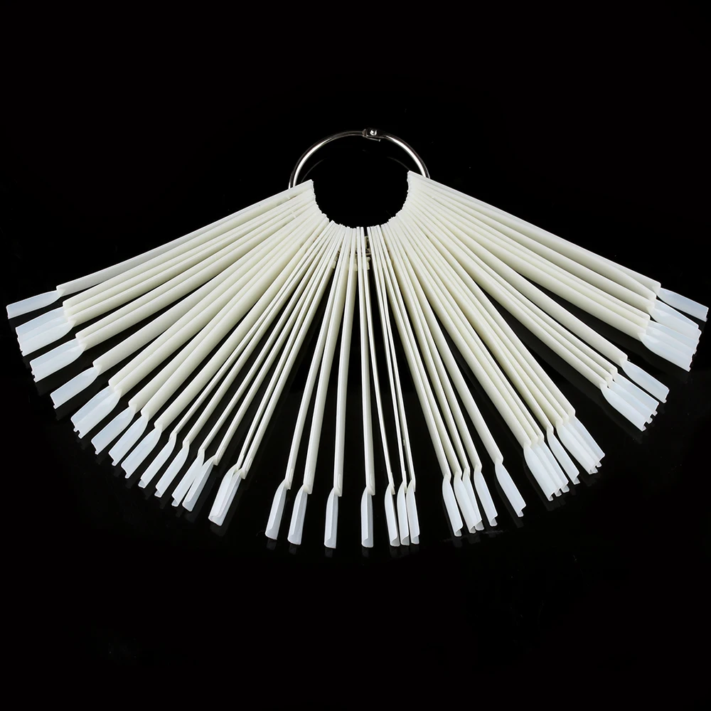 

1 Set False Display Nail Art Clear Fan Wheel Polish Practice Tip Sticks Nail Art Manicure Decoration for Women Lady