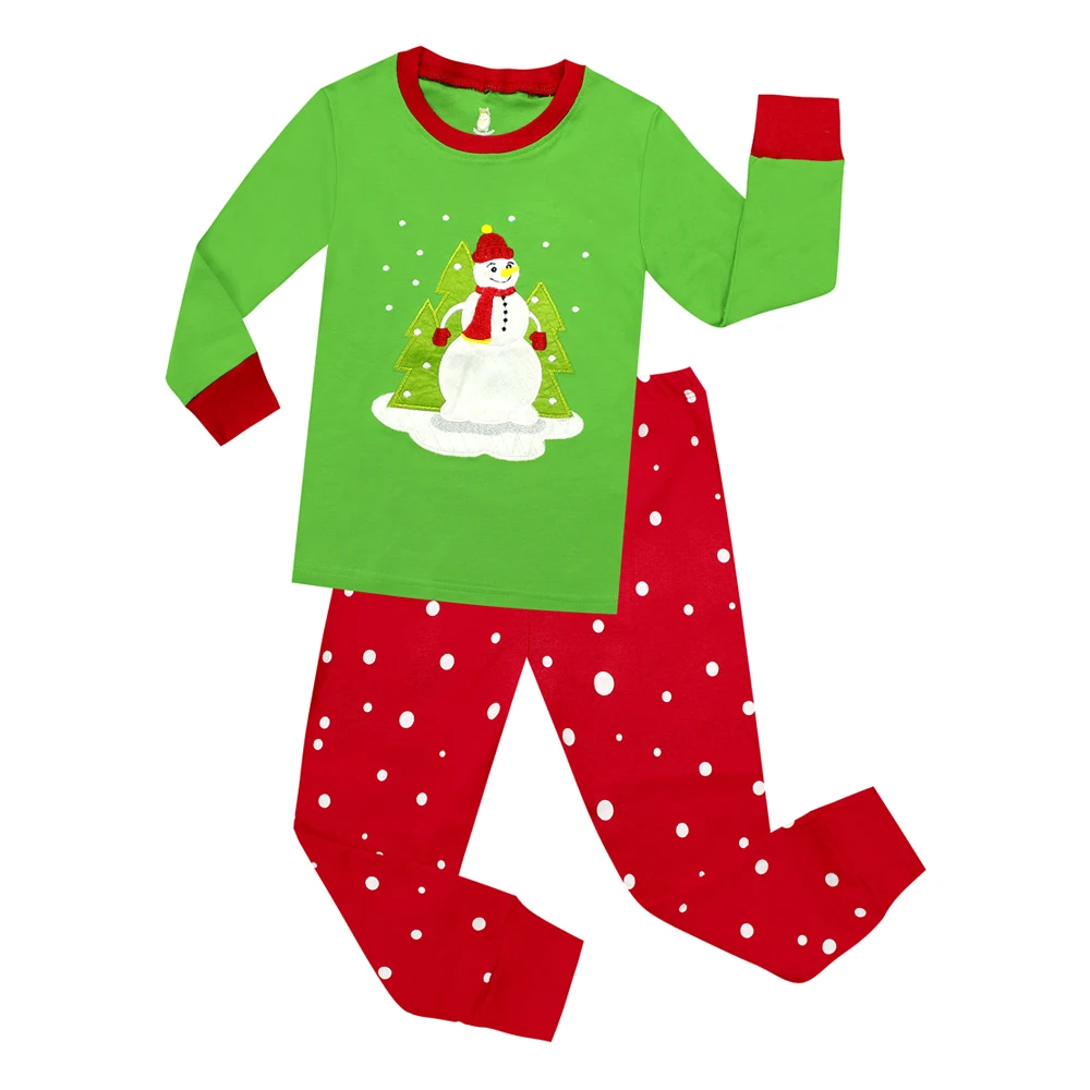 Baby Girls Snowman Pajamas Sets For Christmas Tops Pants 2pcs Children ...