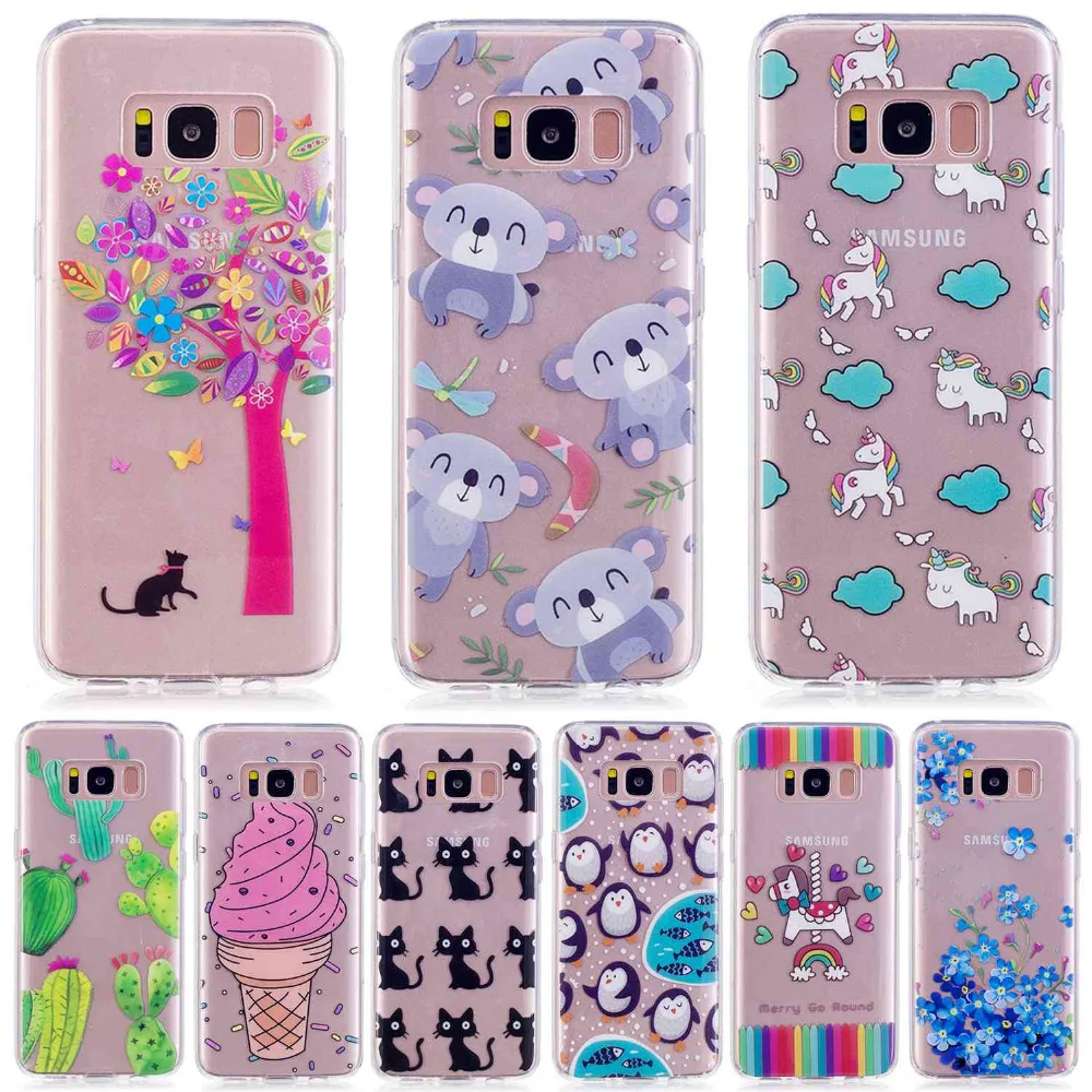 

high Quality TPU IMD phone case for Samsung S8 penguin Doughnut cactus panda flowers cartoon Painted For Samsung S8 cover