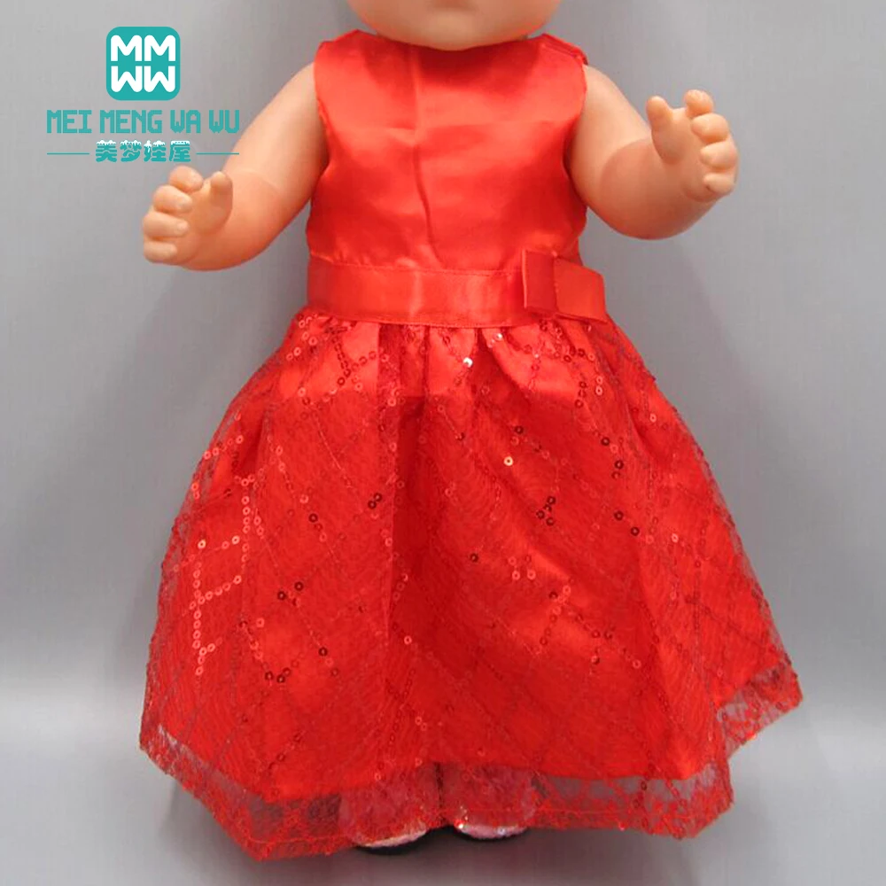 Детская Одежда для куклы, подходит 43 см, аксессуары для куклы, модное зеленое рождественское платье+ повязка для волос