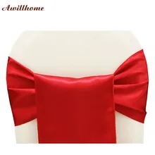 200 шт. красный атлас стул створки свадьба лук створки