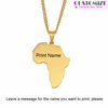 Anniyo Customize Name Africa Map Necklaces Women Girls,Gold Color Stainless Steel Custom Text Proud African Ornament #055521 ► Photo 1/6