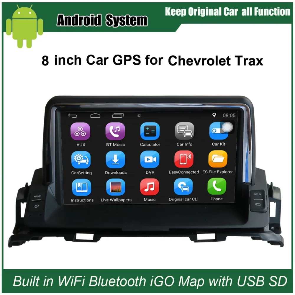 8 inch Android Car GPS Navigation for Chevrolet Trax Car Video Player WiFi Bluetooth Mirror link