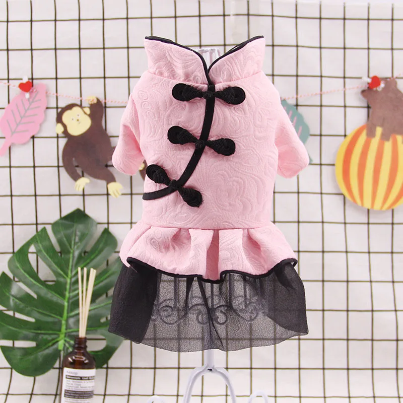 

Pet Dog Dress Summer Dog Clothes Chinese Style Pet Cat Dress For Dogs Pets Clothing For Small Medium Dogs Yorkshire Pets Overall