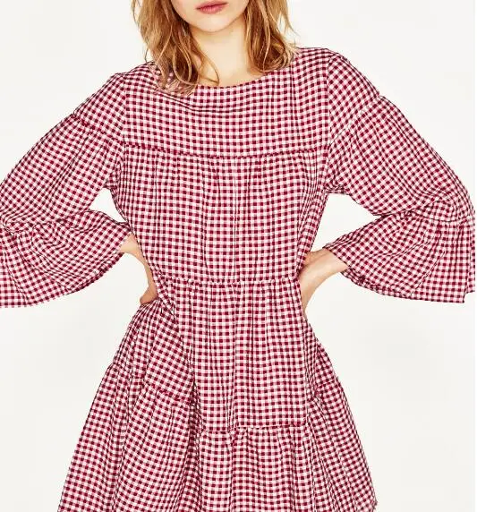 gingham red dress