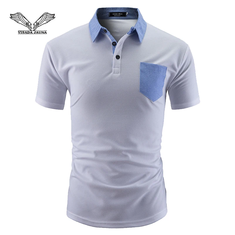

VISADA JAUNA 2019 New European And American Casual Large Size Short Shirt Men's Stitching Shirt Size M-2XL TLH66