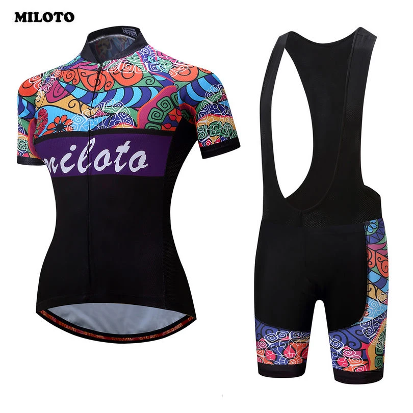 Miloto 2018 فريق تنفس ropa ciclismo الدراجات الرياضة الفانيلة المرأة الدراجة الجبلية دراجة الملابس قمصان الأعلى السروال مجموعة
