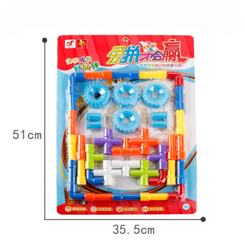 Пластиковые Соединительные трубы строительные блоки туннель мрамор бегущие блоки DIY блоки конструктора Детский обучающий ремесло детская игрушка для подарка - Цвет: Style1
