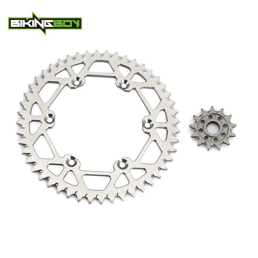 BIKINGBOY передняя 13T Задняя 48 T 52 Звездочка для Kawasaki KX 250 F 2004 2017 KX250F 04 05 06 07 08 09 10 11 12 13 14 15