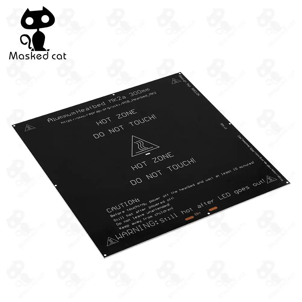 3D Printer hot bed MK2A 300 x 300 x 3.0mm RepRap RAMPS 1.4 PCB Aluminum Heatbed Hot Plate For Mendel For 3D Printer parts