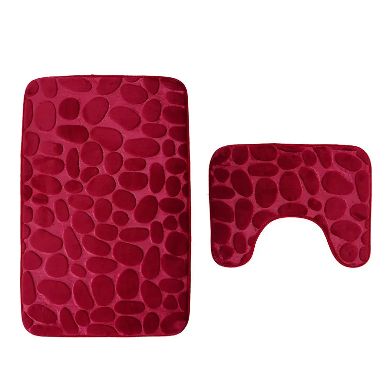 Zeegle коврик для ванной комнаты, набор ковриков для туалета, Нескользящие 3D рельефные чехлы для сидений, ковры для украшения дома, коврики для душевой комнаты - Цвет: Red
