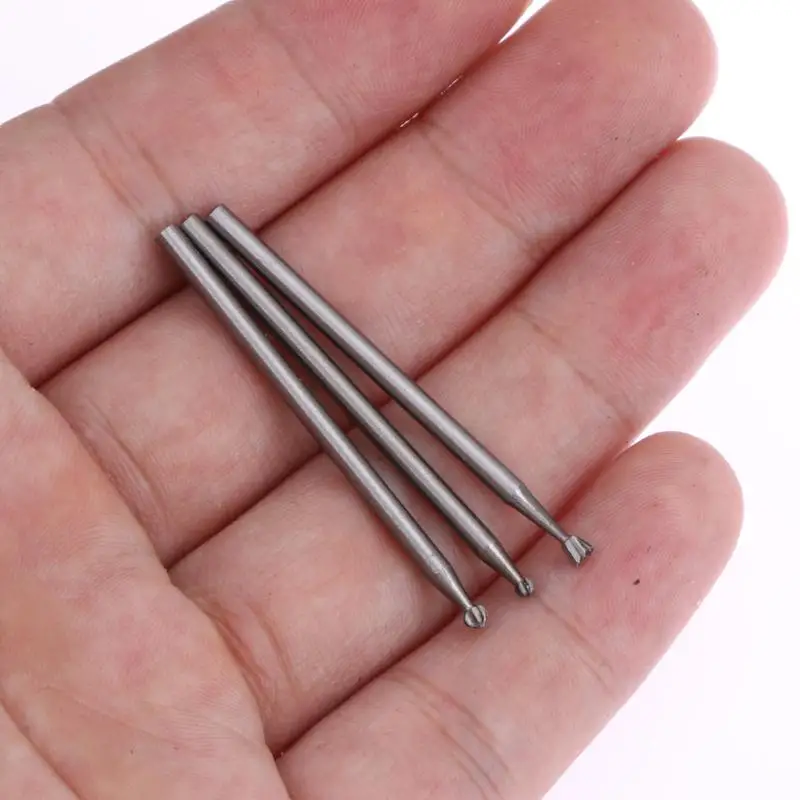 

3PCS 2.35mm HSS Routing Router Grinding Bits Burr File Set For Engraving Wood Rotary Tool Dremel Milling Cutter