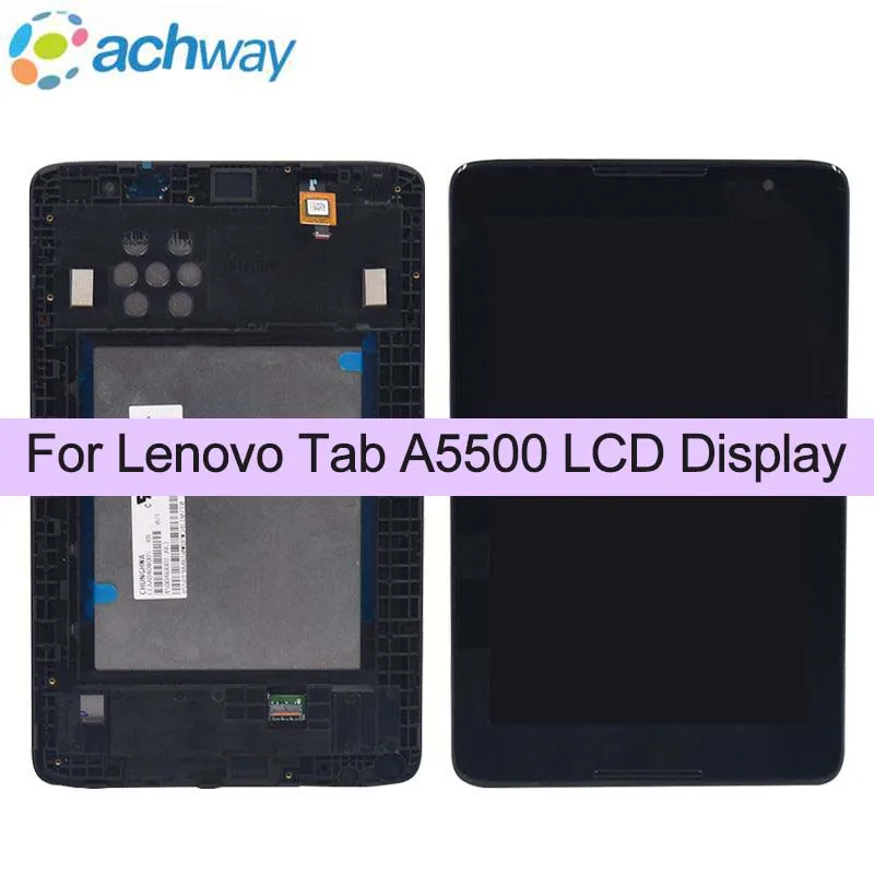 

New LCD Display A5500 Lenovo Tab A5500 A5500F A5500-H A5500-HV LCD Display Touch Screen with Frame Assembly 8 inch Free Shipping