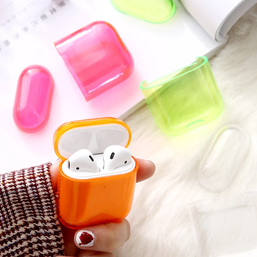 Чехол для Apple Air pods футляр наушников жесткий прозрачный чехол беспроводных Bluetooth